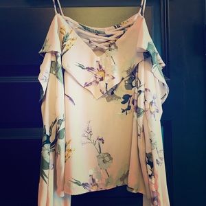 Charlotte Russe cold shoulder floral blouse